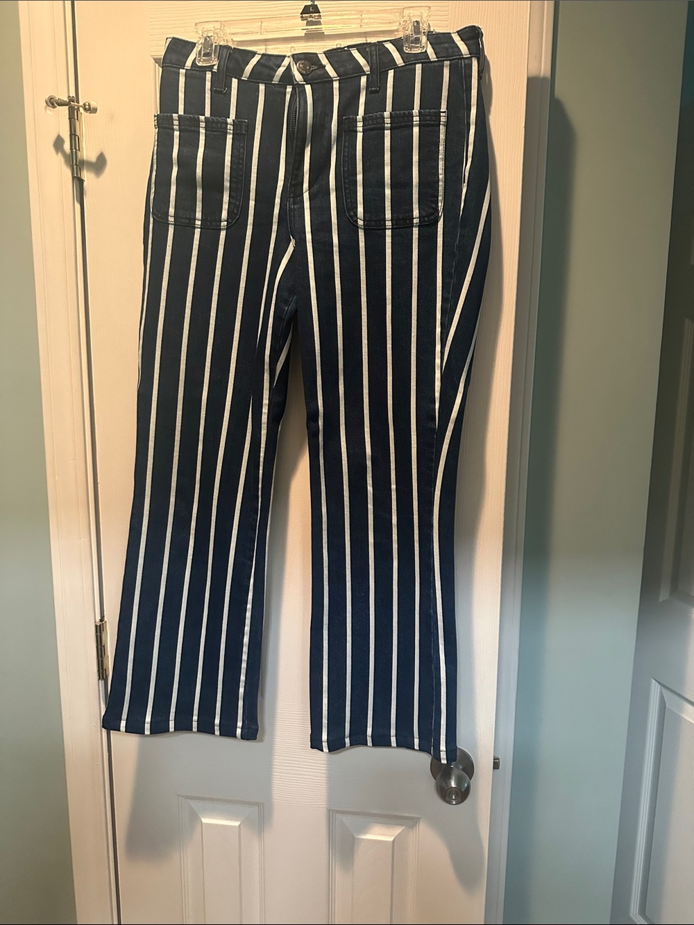 Kut from the Kloth Navy and White Vertical Stripe Jeans